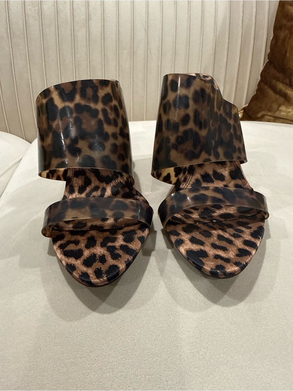 Zara Leopard Print Slide Mules in Brown